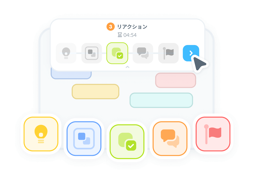 ステップで進行